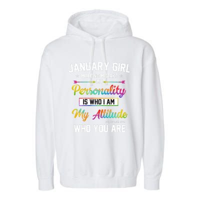 January Girl Makes No Mistake Birthday For January Girl Garment-Dyed Fleece Hoodie