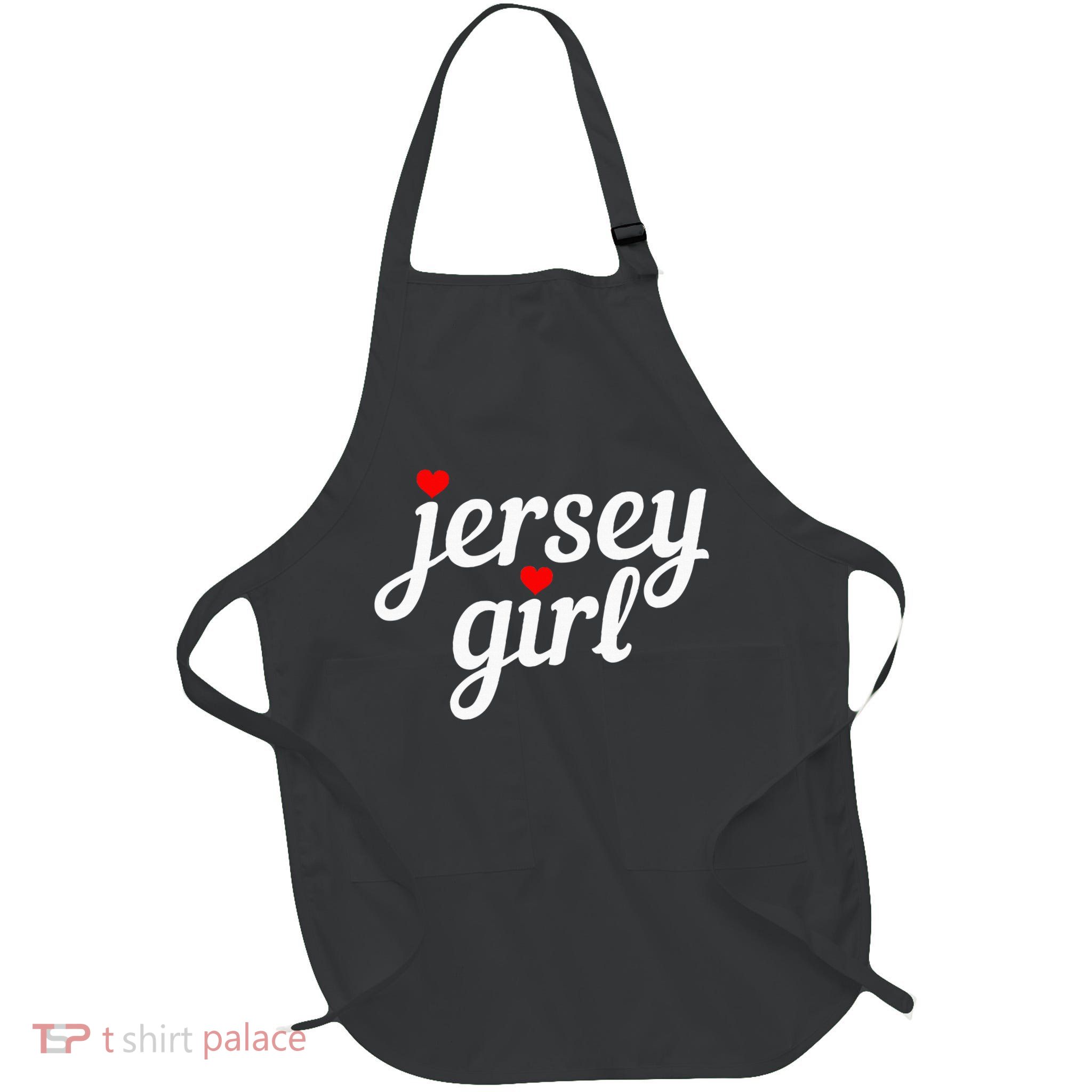 Jersey Girl New Jersey Heart Funny Cute New Jersey Pride Full-Length Apron With Pockets