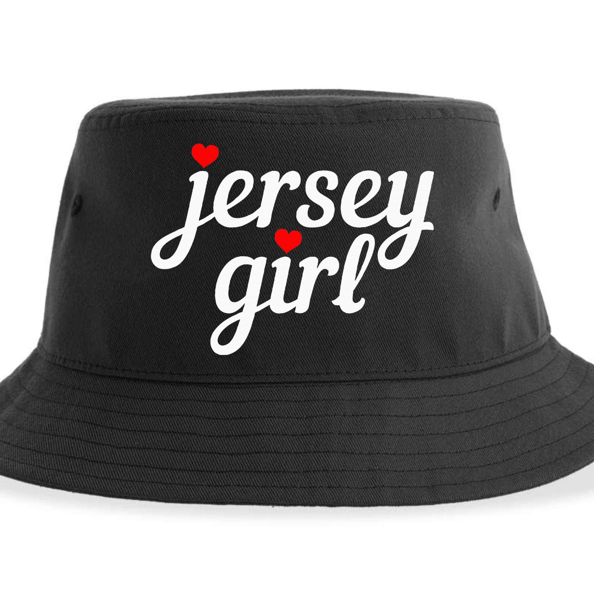 Jersey Girl New Jersey Heart Funny Cute New Jersey Pride Sustainable Bucket Hat