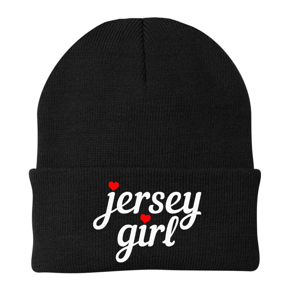 Jersey Girl New Jersey Heart Funny Cute New Jersey Pride Beanie