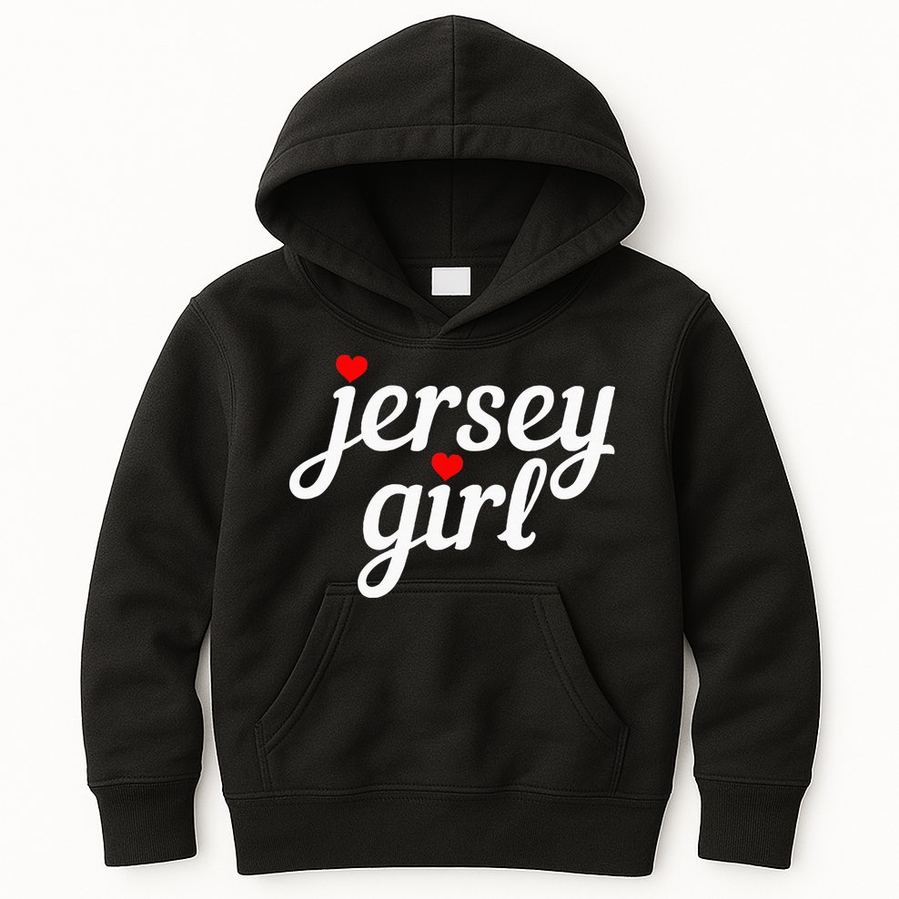 Jersey Girl New Jersey Heart Funny Cute New Jersey Pride Kids Hoodie