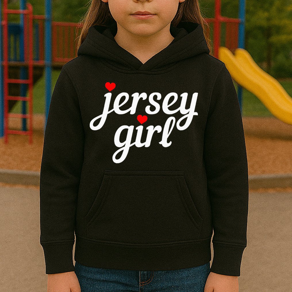 Jersey Girl New Jersey Heart Funny Cute New Jersey Pride Kids Hoodie