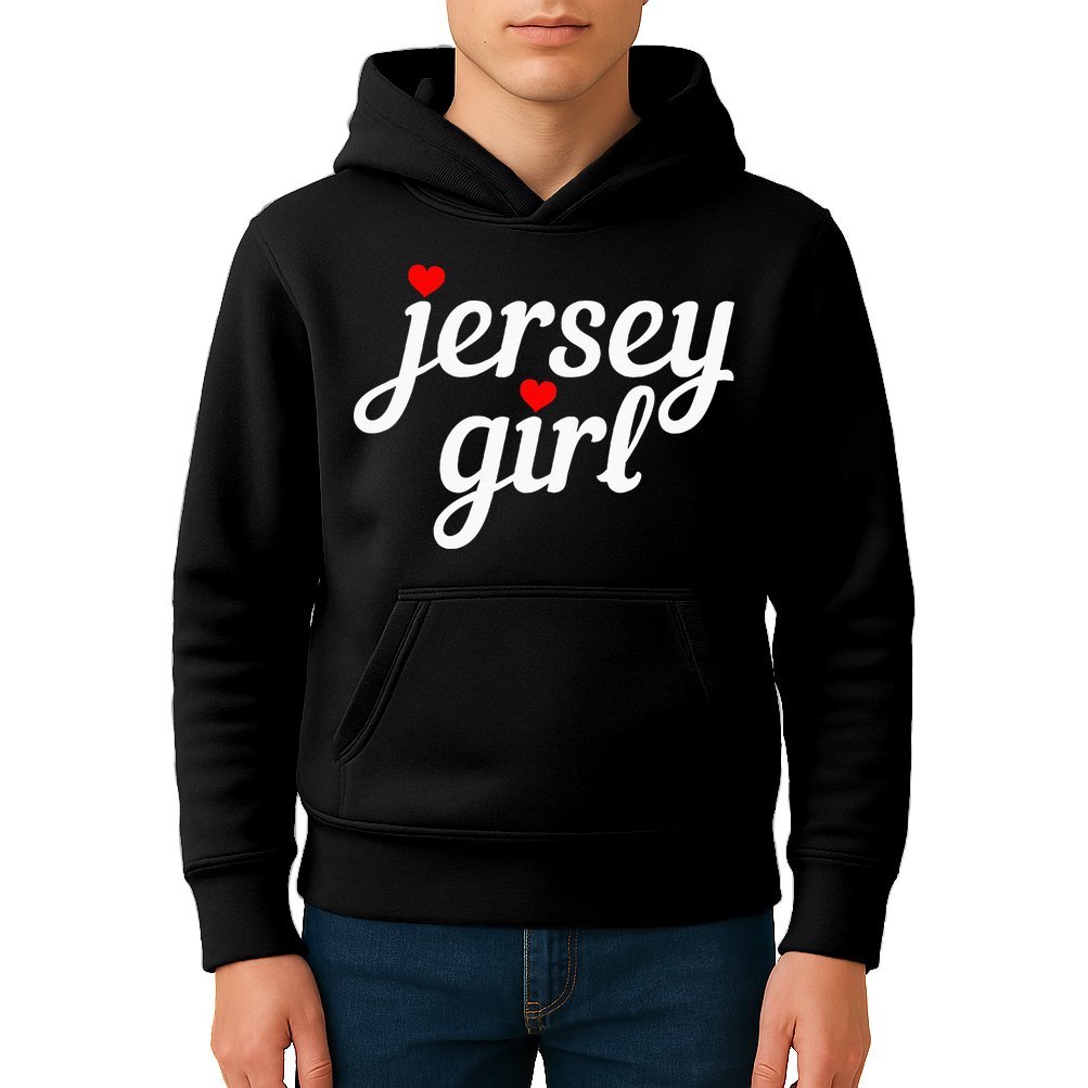 Jersey Girl New Jersey Heart Funny Cute New Jersey Pride Kids Hoodie