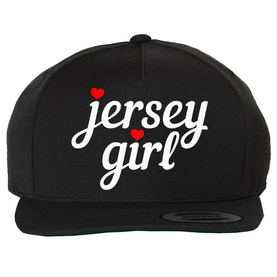Jersey Girl New Jersey Heart Funny Cute New Jersey Pride Wool Snapback Cap