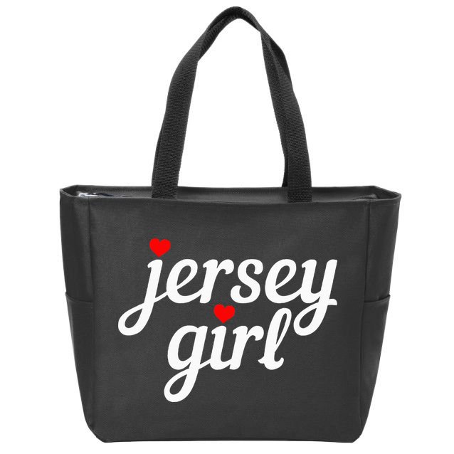 Jersey Girl New Jersey Heart Funny Cute New Jersey Pride Zip Tote Bag