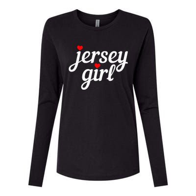 Jersey Girl New Jersey Heart Womens Cotton Relaxed Long Sleeve T-Shirt