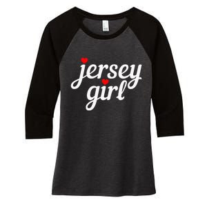 Jersey Girl New Jersey Heart Women's Tri-Blend 3/4-Sleeve Raglan Shirt