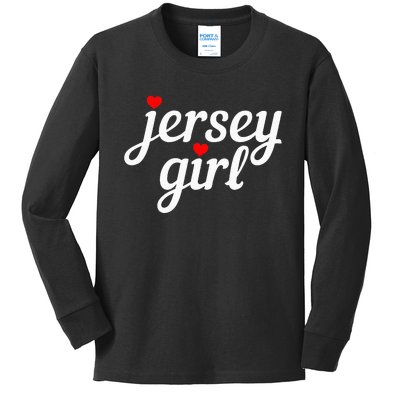 Jersey Girl New Jersey Heart Kids Long Sleeve Shirt