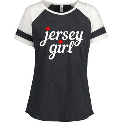 Jersey Girl New Jersey Heart Enza Ladies Jersey Colorblock Tee