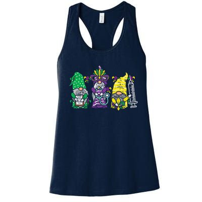 Jester Gnomes Nurse Funny Mardi Gras Women's Racerback Tank