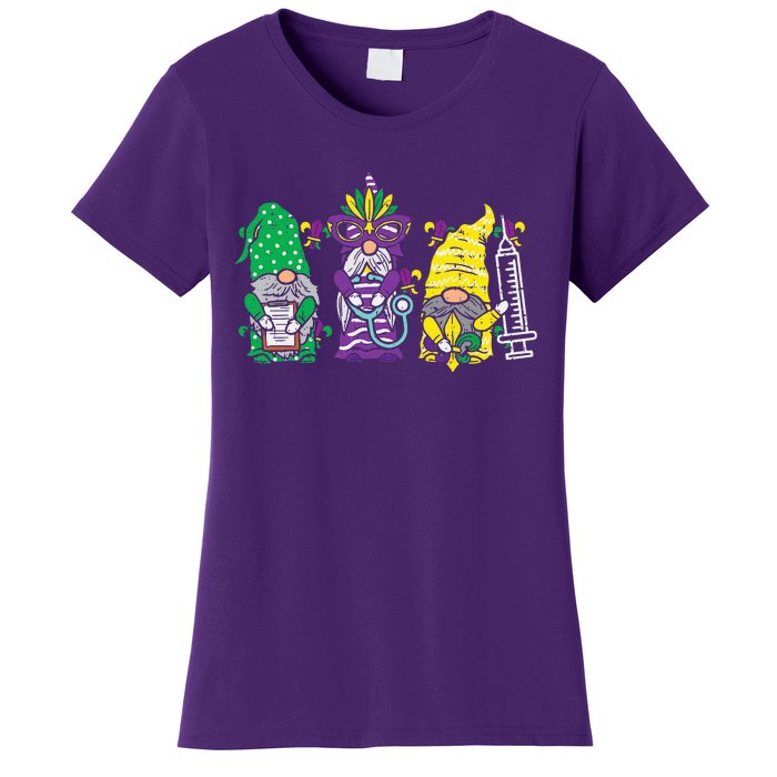 Jester Gnomes Nurse Funny Mardi Gras Women's T-Shirt