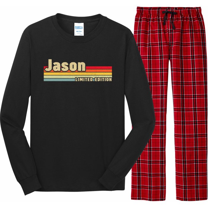 Jason Gift Name Personalized Birthday Funny Christmas Long Sleeve Pajama Set