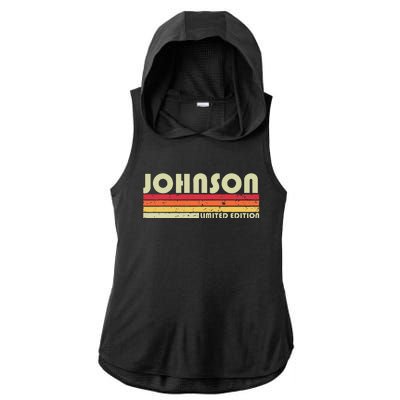 Johnson Gift Name Personalized Ladies PosiCharge Tri-Blend Wicking Draft Hoodie Tank