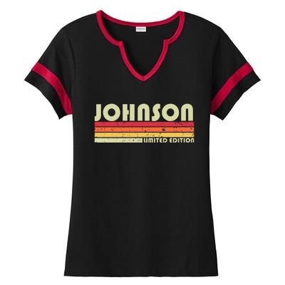 Johnson Gift Name Personalized Ladies Halftime Notch Neck Tee