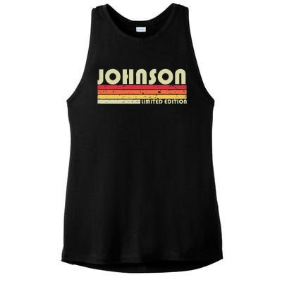 Johnson Gift Name Personalized Ladies PosiCharge Tri-Blend Wicking Tank