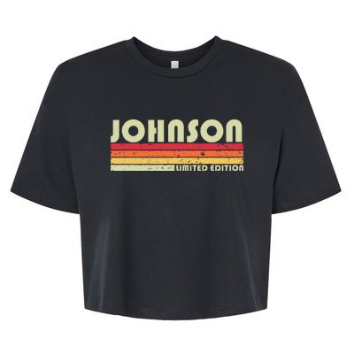 Johnson Gift Name Personalized Bella+Canvas Jersey Crop Tee