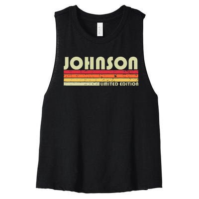 Johnson Gift Name Personalized Women's Racerback Cropped Tank