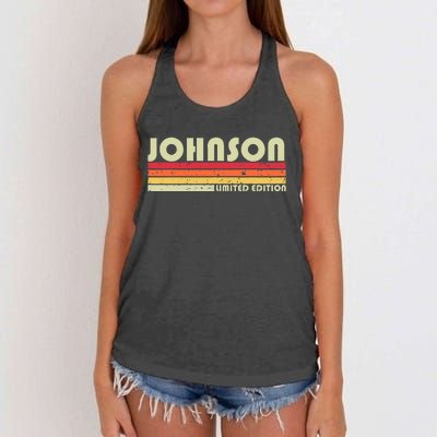 Johnson Gift Name Personalized Women's Knotted Racerback Tank