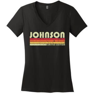 Johnson Gift Name Personalized Women's V-Neck T-Shirt