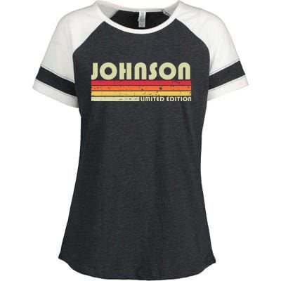 Johnson Gift Name Personalized Enza Ladies Jersey Colorblock Tee