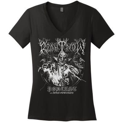 John Goblikon Podcast Right Now Women's V-Neck T-Shirt