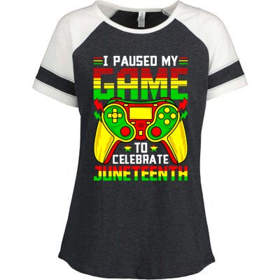 Juneteenth Gamer Paused My Video Game Black History Month Great Gift Enza Ladies Jersey Colorblock Tee