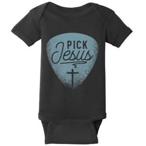 Jesus Guitar Pick Music Religious Guitar Player Baby Bodysuit