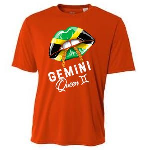 Jamaica Gemini Queen Zodiac Birthday Jamaican Lips Cooling Performance Crew T-Shirt