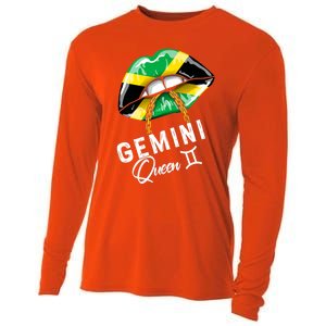 Jamaica Gemini Queen Zodiac Birthday Jamaican Lips Cooling Performance Long Sleeve Crew