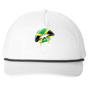 Jamaica Gemini Queen Zodiac Birthday Jamaican Lips Snapback Five-Panel Rope Hat