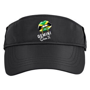 Jamaica Gemini Queen Zodiac Birthday Jamaican Lips Adult Drive Performance Visor