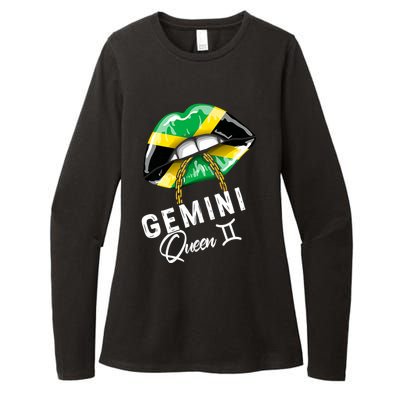 Jamaica Gemini Queen Zodiac Birthday Jamaican Lips Womens CVC Long Sleeve Shirt