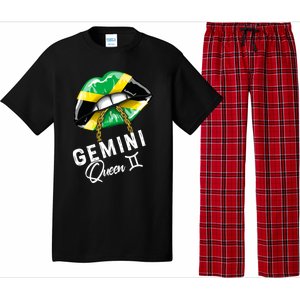 Jamaica Gemini Queen Zodiac Birthday Jamaican Lips Pajama Set