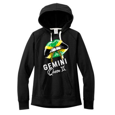 Jamaica Gemini Queen Zodiac Birthday Jamaican Lips Women's Fleece Hoodie