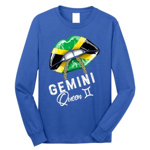 Jamaica Gemini Queen Zodiac Birthday Jamaican Lips Long Sleeve Shirt