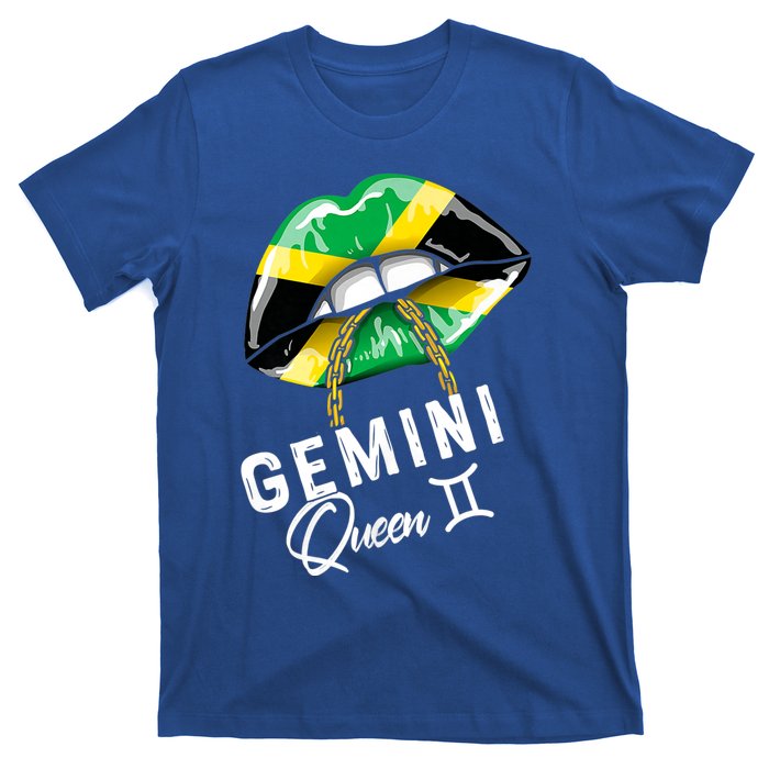 Jamaica Gemini Queen Zodiac Birthday Jamaican Lips T-Shirt