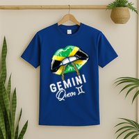 Jamaica Gemini Queen Zodiac Birthday Jamaican Lips T-Shirt