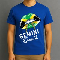 Jamaica Gemini Queen Zodiac Birthday Jamaican Lips T-Shirt