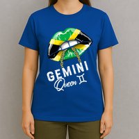 Jamaica Gemini Queen Zodiac Birthday Jamaican Lips T-Shirt
