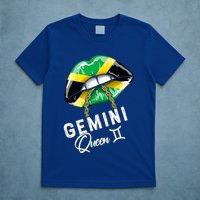 Jamaica Gemini Queen Zodiac Birthday Jamaican Lips T-Shirt