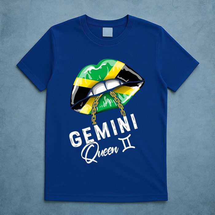Jamaica Gemini Queen Zodiac Birthday Jamaican Lips T-Shirt
