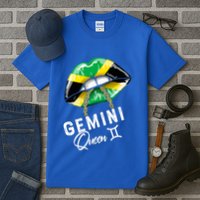 Jamaica Gemini Queen Zodiac Birthday Jamaican Lips Tall T-Shirt