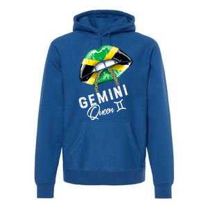 Jamaica Gemini Queen Zodiac Birthday Jamaican Lips Premium Hoodie