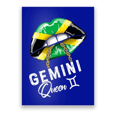 Jamaica Gemini Queen Zodiac Birthday Jamaican Lips Poster