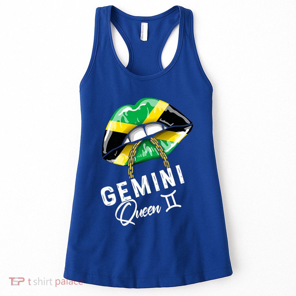 Jamaica Gemini Queen Zodiac Birthday Jamaican Lips Womens Tank Top