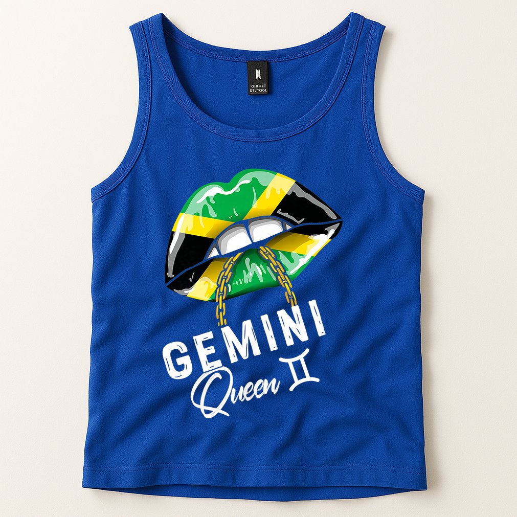 Jamaica Gemini Queen Zodiac Birthday Jamaican Lips Tank Top