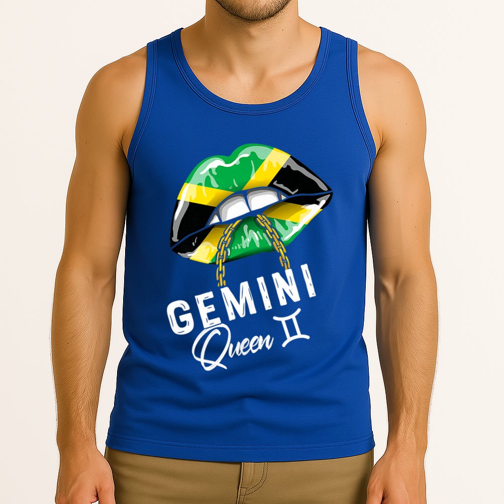 Jamaica Gemini Queen Zodiac Birthday Jamaican Lips Tank Top