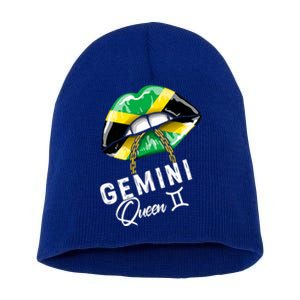 Jamaica Gemini Queen Zodiac Birthday Jamaican Lips Short Acrylic Beanie