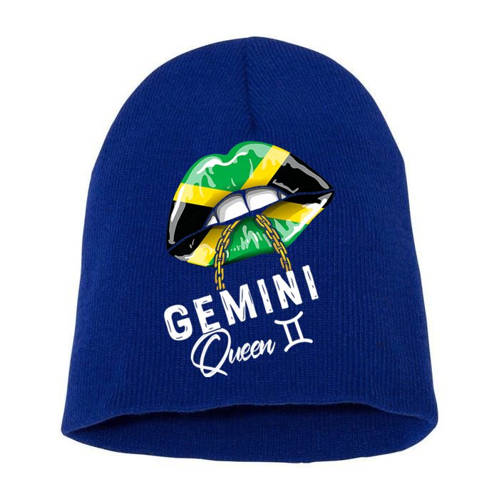 Jamaica Gemini Queen Zodiac Birthday Jamaican Lips Short Acrylic Beanie