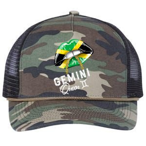 Jamaica Gemini Queen Zodiac Birthday Jamaican Lips Retro Rope Trucker Hat Cap